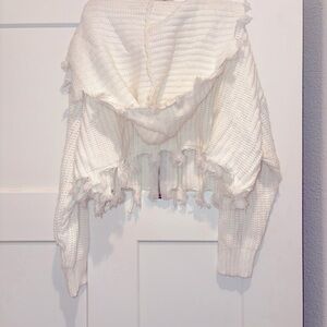 White crop short in the back long in the front